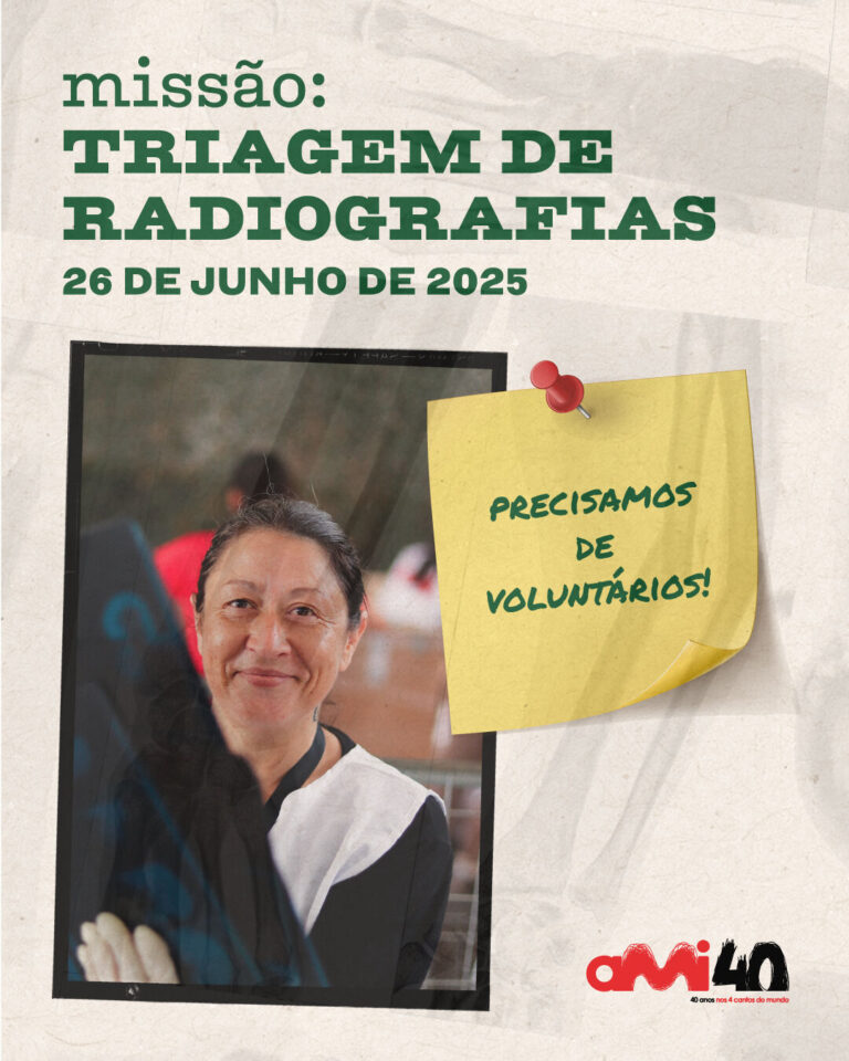 Precisamos de voluntários! 💪 Depois da campanha de #radiografias, precisamos da vossa ajuda para triar as radiografias recolhidas.

👉 A ação decorrerá no próximo dia 26 de junho, em Lisboa.

📲 Mais informações e inscrições através do e-mail voluntariado@ami.org.pt

Contamos com a sua ajuda? 😀 

#FundaçãoAMI #40anosAMI